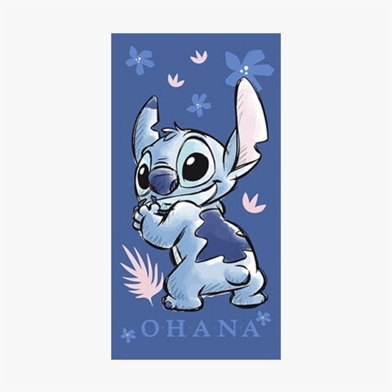 Toalla Playa Piscina Stitch Ohana 70x140cm infantil de microfibra para niños - ByLeoZ