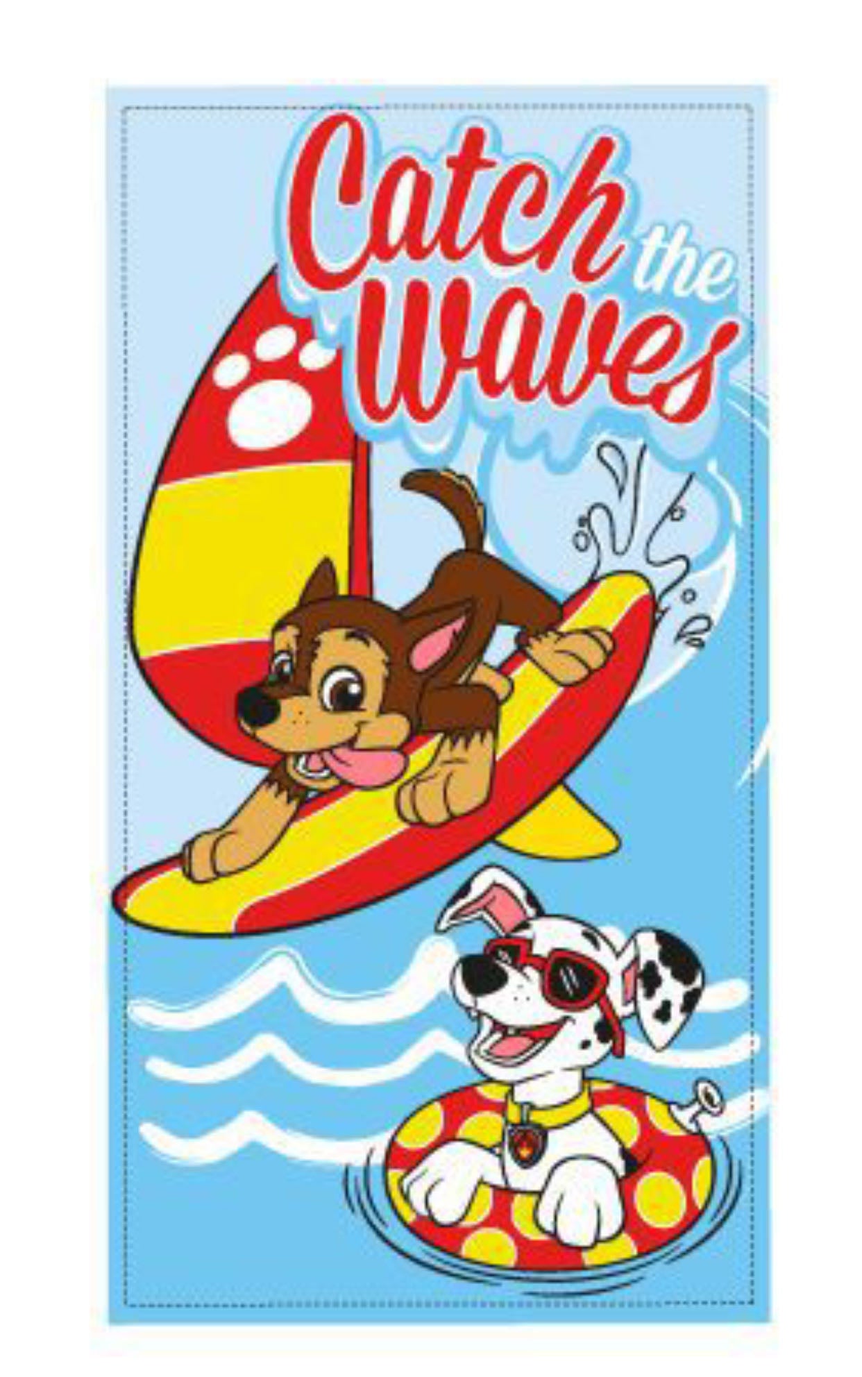 Toalla Playa Piscina Patrulla Canina Chase 70x140cm infantil de microfibra para niños - ByLeoZ