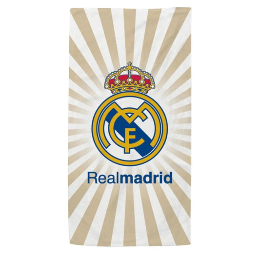 Toalla Playa Piscina Real Madrid Sol 70x140cm infantil de microfibra para niños - ByLeoZ