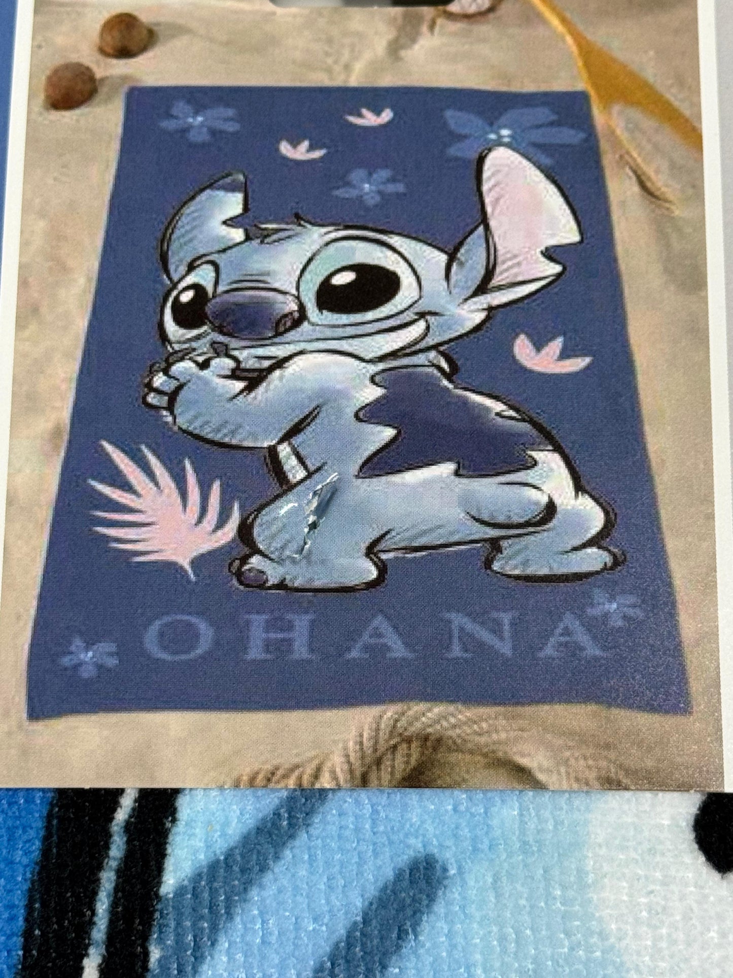 Toalla Playa Piscina Stitch Ohana 70x140cm infantil de microfibra para niños - ByLeoZ