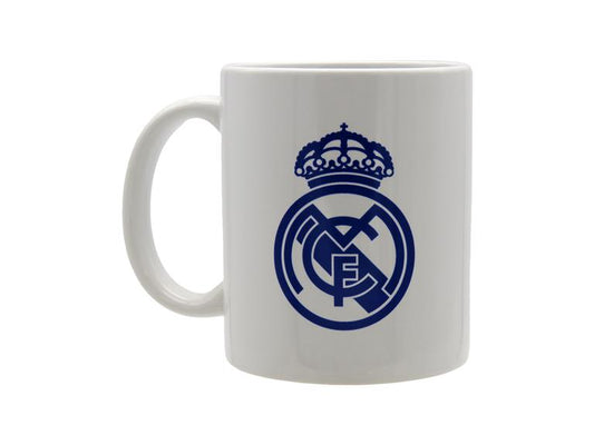 Taza Real Madrid Oficial de Cerámica 330 ml Blanca – Desayuno, Regalo, Producto Licenciado en Caja