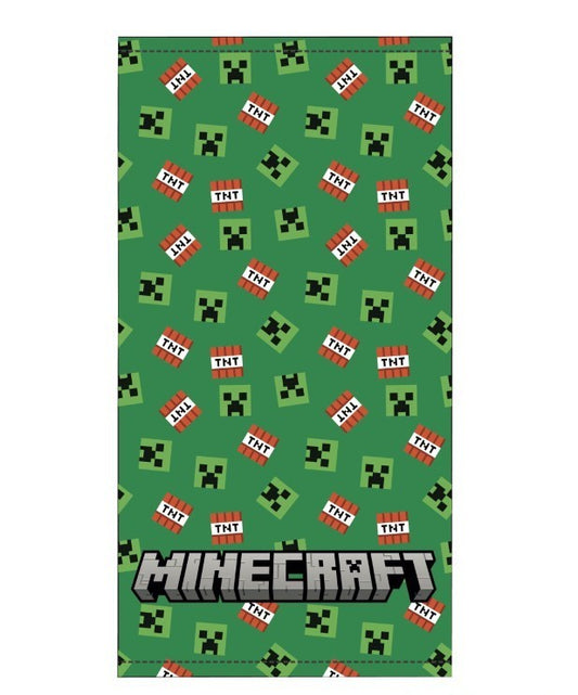 Toalla Playa Piscina Minecraft 70x140cm infantil de microfibra para niños - ByLeoZ